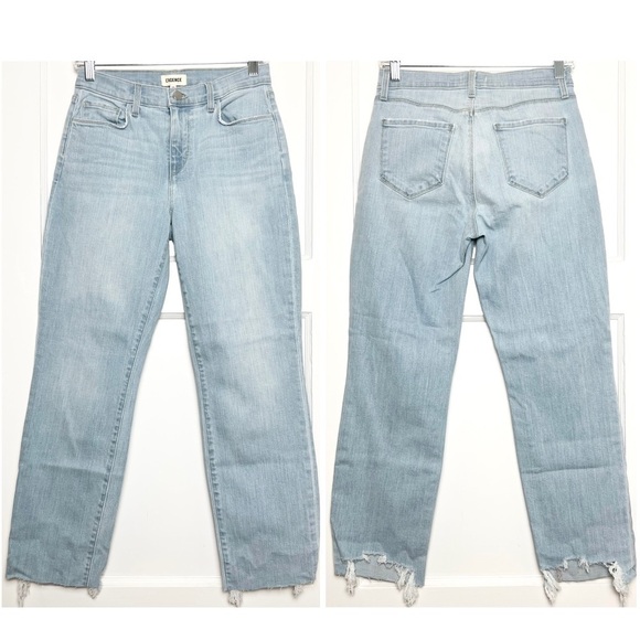 NWT L'AGENCE 90s High Rise Distressed Denim Ankle Crop Fray Hem Straight Jean 25 - Picture 4 of 10
